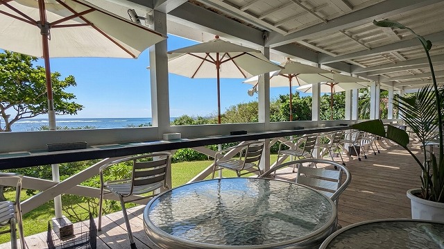 Terrace seating at Puca Puca café, Ishigaki Island