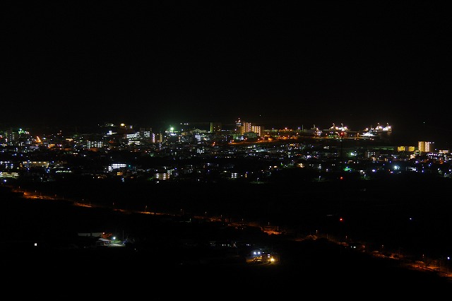 展望台から望む石垣市街地の夜景