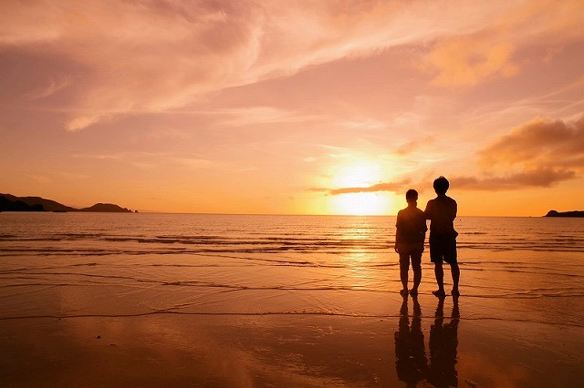 石垣島の静かな夕陽